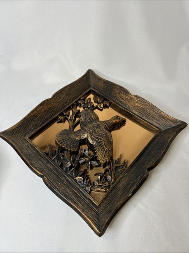 Vtg Dart Ind. Guild Copper 3D Framed Pheasant Bird Picture Wall Art Hanging 9”