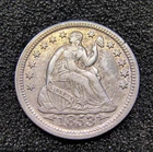 1853 Seated Liberty Half Dime - w/ Arrows  - Die Clash  Off-Center - VF-XF Det