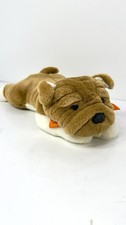 Vintage Purr-Fection MJC Bulldog Plush 1992 Stuffed Animal Brown White Wrinkles