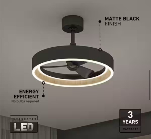 Alton 24 in. Indoor Black Fan LED Ceiling Fan with Remote Included Item-94 - Picture 6 of 12