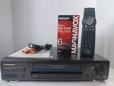 Panasonic PV-8661 Blue Line VCR 4-Head HiFi w/ Remote Manual Cables Tape Bundle
