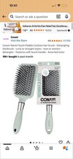 Conair Velvet Touch Detangling Paddle Brush Flexible Cushion Green Black