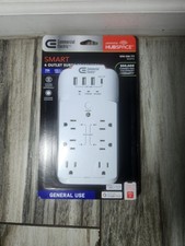 Commercial Electric 6-Outlet Smart Surge Protector White with 4-USB Ports LA-12A