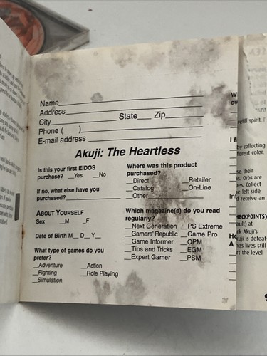 Akuji the Heartless ( Sony PlayStation 1 PS1 1998 ) NO Manual. Read Description - Picture 15 of 24
