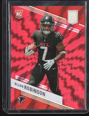 2023 Donruss Elite #104 Bijan Robinson Aspirations Shimmer RED #/625