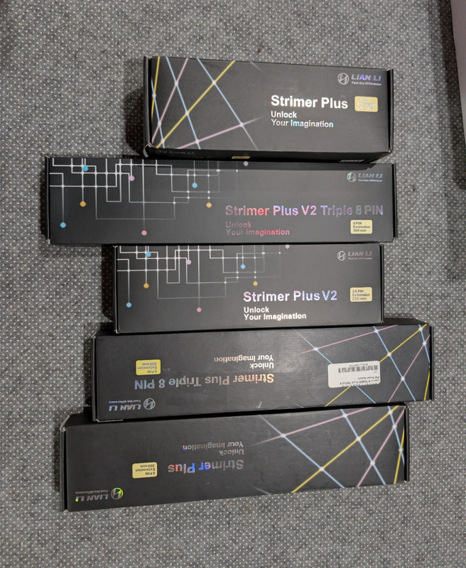 Lian Li Strimer Plus V2 RGB Power Extension Cable White 24-Pin + Triple 8-Pin