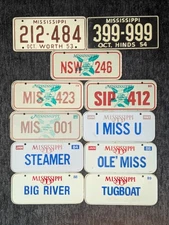 MISSISSIPPI mini cereal license plate lot of 11 all different
