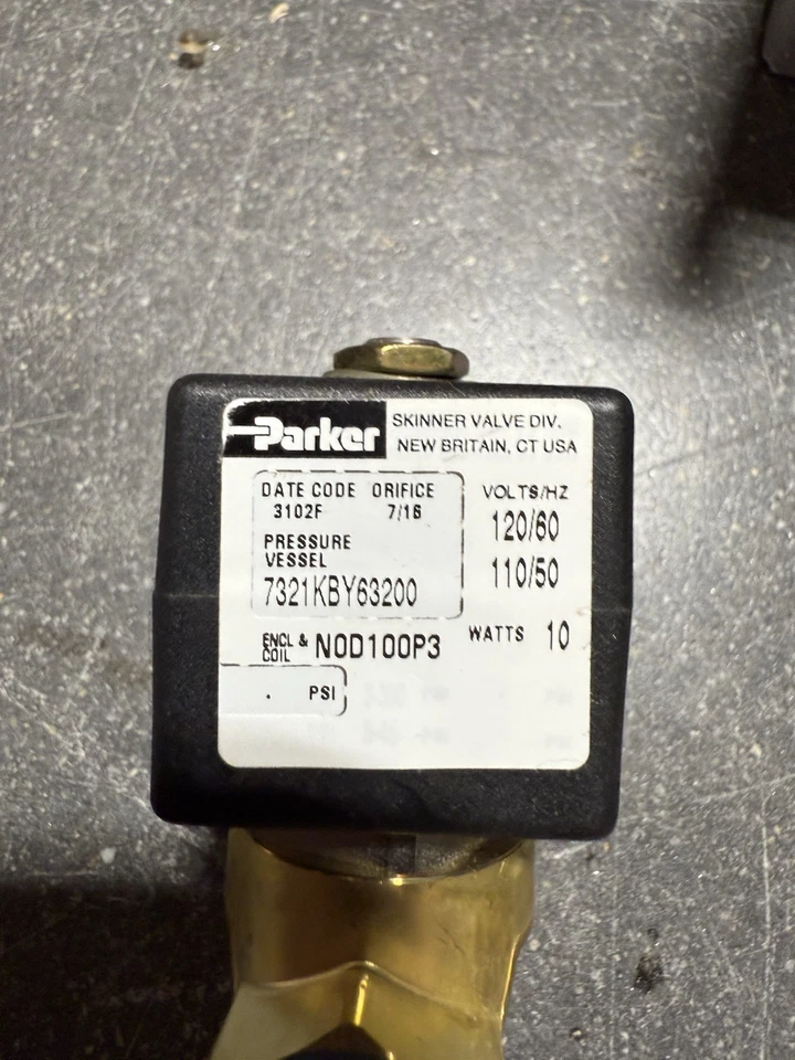 Válvula PARKER 7321KBY63200 7/16 120/110V nueva Foto 2 de 4