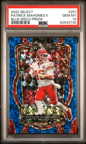 2022 Select Patrick Mahomes II Blue Disco Prizm Club #d /25 PSA 10 POP 4!