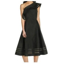 Adrianna Papell sz 12 One Shoulder Black Cocktail Party Dress