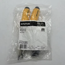 2 InVue AF6313R5 Security Screwdriver Driver and Bits Multi-Tool AF6313 Yellow