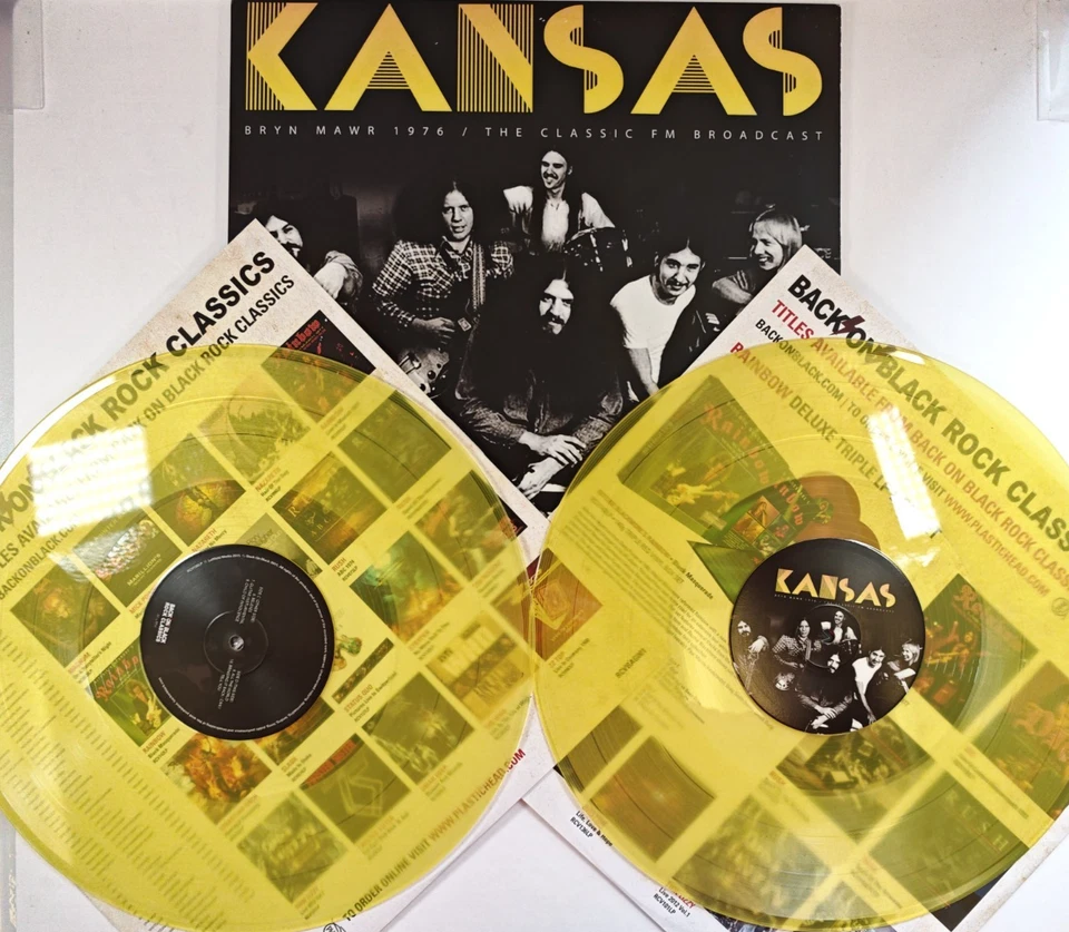 Kansas Bryn Mawr 1976 LP Album vinyl record limited 2 x yellow on Back On Black Foto 2 de 4