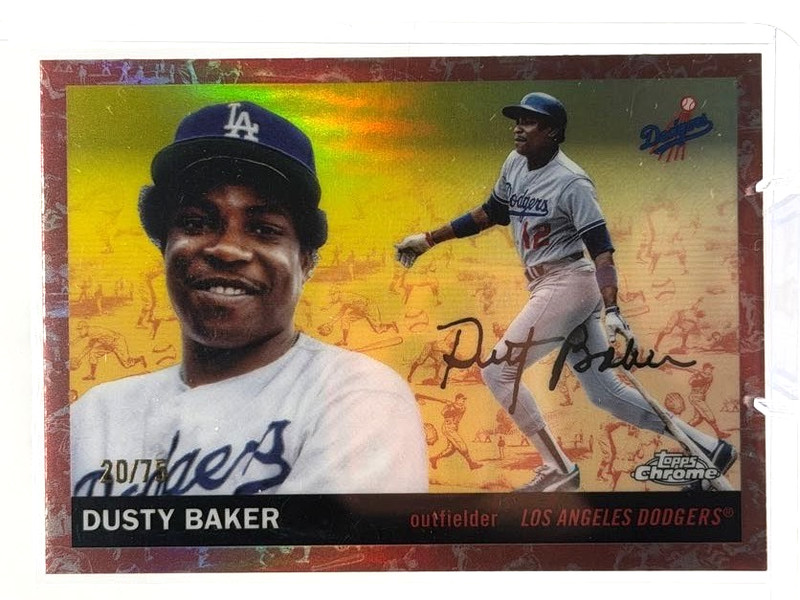 2025 Topps Chrome Platinum Dusty Baker Toile Cream/Rose Gold Refractor /75