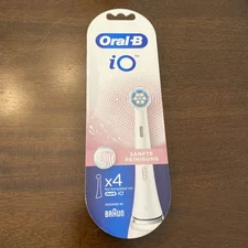 ORAL-B IO REPLACEMENT BRUSH HEADS GENTLE CARE WHITE PACK OF (4) NEW