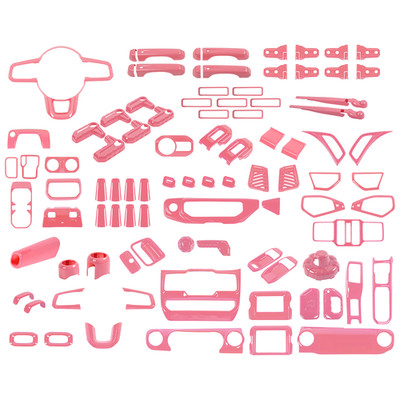 Pink Steering wheel Full Accessories Decor Set Trims For Jeep Wrangler JL JT 18+