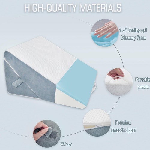 Bed Wedge Pillow for Sleeping, 9&12 Inch Adjustable Bed Wedge Pillow for Afte... - Picture 5 of 6