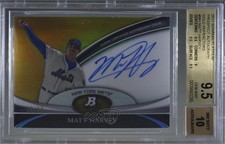 2011 Bowman Platinum Prospect Gold Refractor 10/50 Matt Harvey BGS 9.5 Auto 0t3