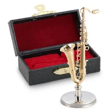 Miniature Saxophone Model, 2.6inches Mini Tenor Saxophone Model with Stand an...