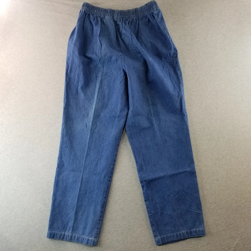 Pantalones de mezclilla Cabin Creek para mujer talla 18 cintura elástica lavado oscuro Normcore cómodos Foto 4 de 4