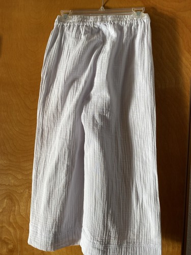 NEU MIT ETIKETT WEISSE BAUMWOLLHOSE DAMEN GRÖSSE XS LIEFERT WEITES BEIN TASCHEN - Bild 3 von 5