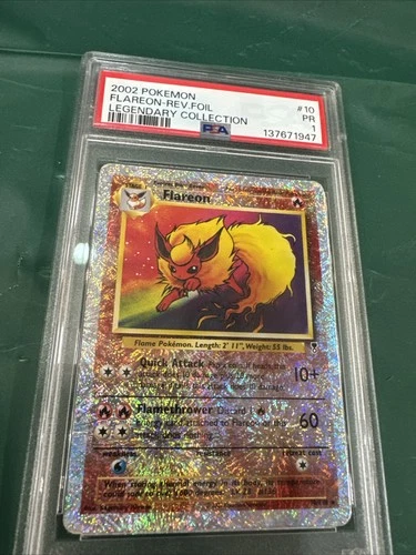 2002 Pokemon Legendary Collection Flareon Reverse Holo #10/110 PSA 1