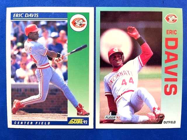 Eric Davis 1992 Score & 1992 Fleer Baseball - Reds