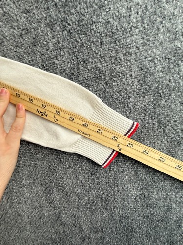 Polo Ralph Lauren Knit Flag Sweater Large White Lightweight Red Trim Textured - Picture 20 of 23