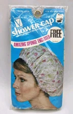 Vintage Vogue Shower Bonnet Cap Hair Cover Extra Large XL With Sponge KMART Vtg