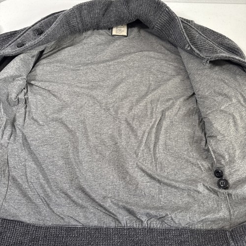 Relwen Sweater Mens S Gray Shawl Collar Ribbed Knit Preppy Classic Layer - Picture 8 of 13