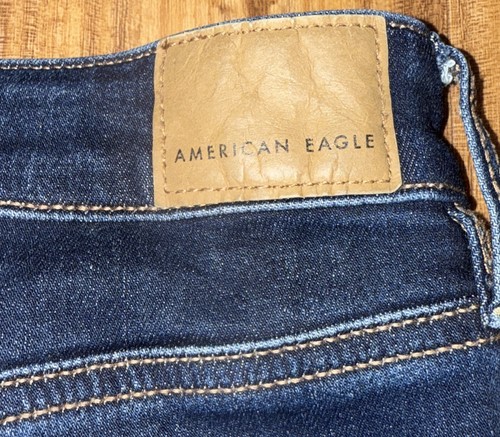 American Eagle Super Hi-Rise Jegging Crop Raw Hem Jeans Super Stretch Size 18 - Picture 7 of 8