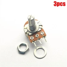 3Pcs 10K Ohm B10K Knurled Shaft Linear Rotary Taper Potentiometer New Ic tc