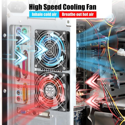 120mm x 25mm 12V DC Computer Brushless 2Pin PC Case Cooling Fan 2-Pack Dual B... - Afbeelding 3 van 7