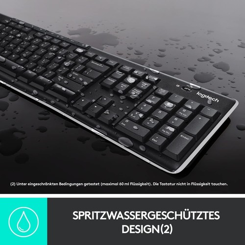 Logitech K270 Wireless Keyboard for Windows, QWERTZ German Layout - Black - Picture 6 of 8