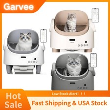 Open-Top Smart App Control Litter Box for Multi-Cat, Grey Automatic Self-Cleanin