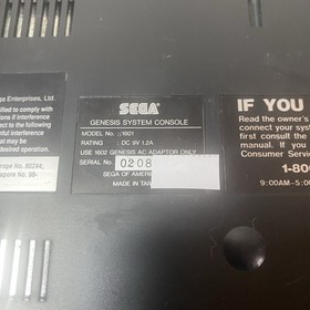 Sega Genesis Video Game System Console 1601 (Model 1) Complete/Tested/Working