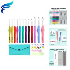 12 Size Crochet Hooks 2.0mm 8.0mm, Ergonomic Crochet Hooks Set with Case, Cro...