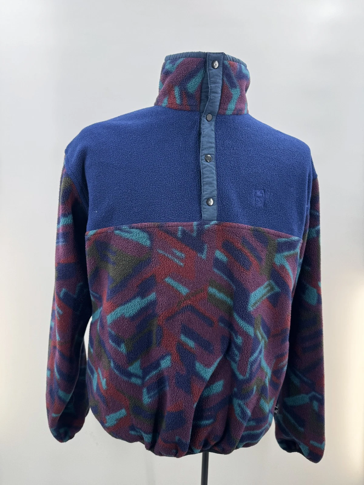 Vintage MERKLEY HEADGEAR Blue Aztec Print Fleece Sherpa Sweater Pullover Sz XL - product detail image 16