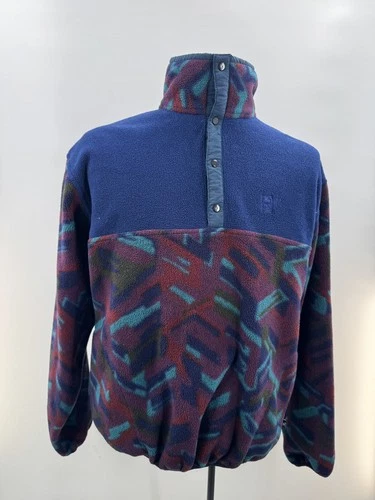 Vintage MERKLEY HEADGEAR Blue Aztec Print Fleece Sherpa Sweater Pullover Sz XL image 16