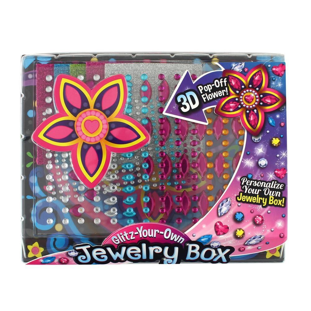 ArtSkills Glitz Your Own Jewelry Box Self-Adhesive Gems, Glitter, Stickers, Girl