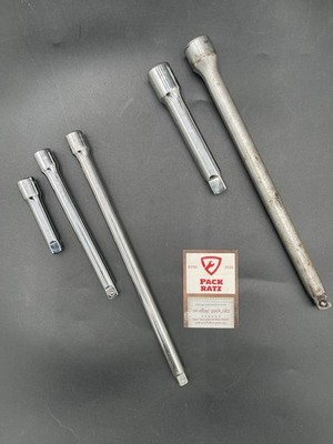 Lot Of Five Socket Extensions 1/2  And 3/8  Drive, Stanley, Husky, Williams
