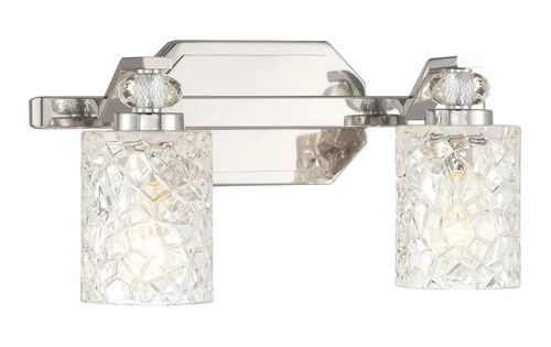 Minka Lavery 2612 Crystal Kay 2 Light 16"W Vanity Light - Chrome - Picture 1 of 4