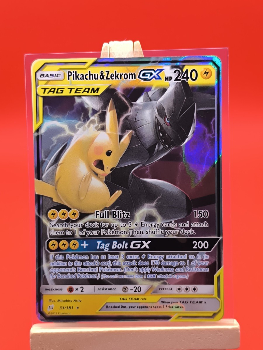 Pikachu & Zekrom Tag Team GX 33/181 Team Up Ultra Rare Pokemon
