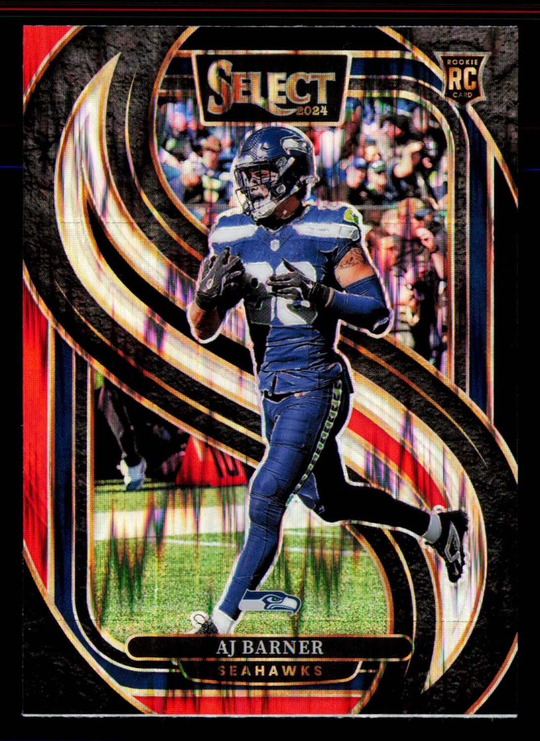 2024 Panini Select #103 AJ Barner Black & Red Prizm Shock