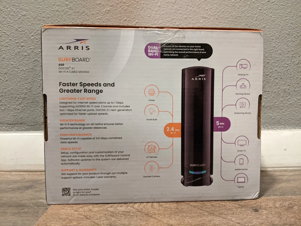Módem por cable ARRIS G20 DOCSIS 3.1 y router WiFi 6 AX3000 + garantía hasta el 18/11/26 Foto 4 de 4