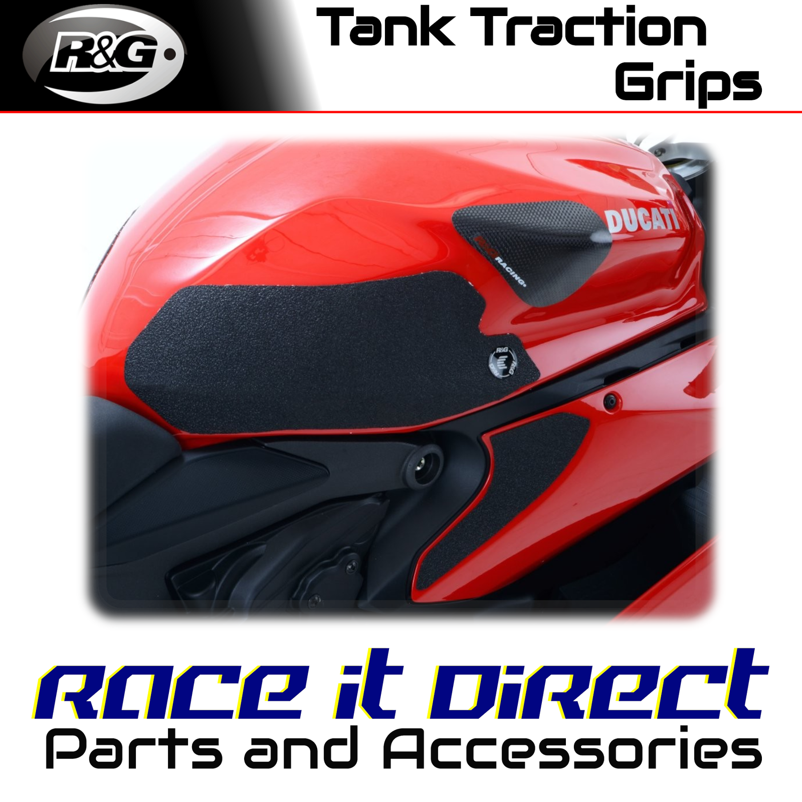 Tank Traction Grips for Ducati Panigale V2 2020-2024 Clear R&G