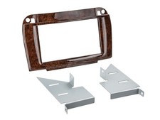 Einbaurahmen Doppel DIN Autoradio f&uuml;r Mercedes CL C215 S W220 Klasse Wurzelholz