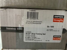 Simpson Strong-Tie 20-22deg Stainless Steel Strip Framing Nails 0.120 x 2-1/2"  