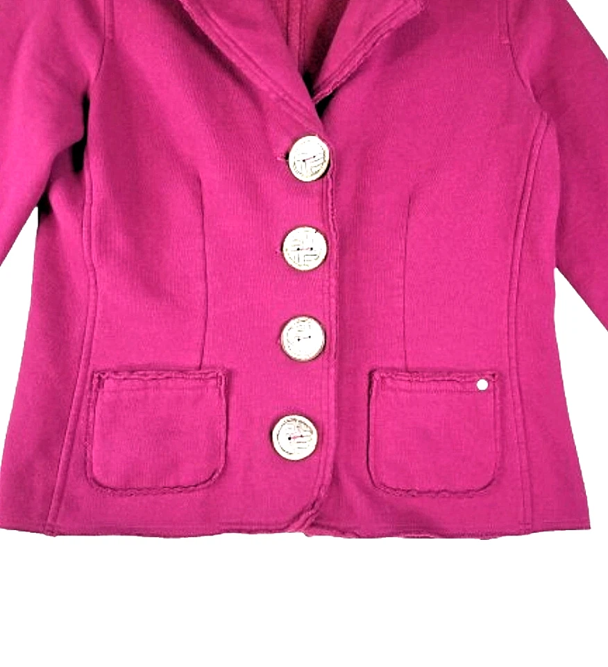 NEON BUDDHA Women's Magenta Knit Cardigan Sz Medium Pink Jacket Button - Image 3 of 4