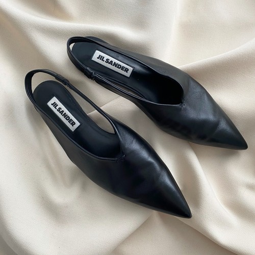 Jil Sander Pointed Toe Flat Slingbacks in Black, size 36 - Picture 2 of 11