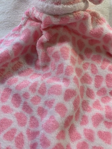 Angel Dear Giraffe Baby Lovey Pink Spots Animal Print Security Blanket Toy Lovie - Picture 9 of 12